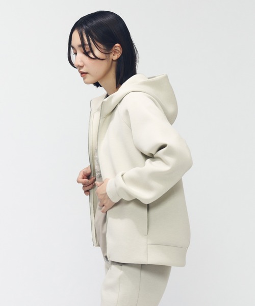 TIGORA（ティゴラ）の「ティゴラ TIGORA テックスウェットジップパーカー（スウェット・レディース・ベージュ/オフホワイト/ブラック・S/M/L/XL）」の14枚目の写真