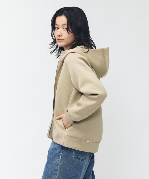 TIGORA（ティゴラ）の「ティゴラ TIGORA テックスウェットジップパーカー（スウェット・レディース・ベージュ/オフホワイト/ブラック・S/M/L/XL）」の15枚目の写真