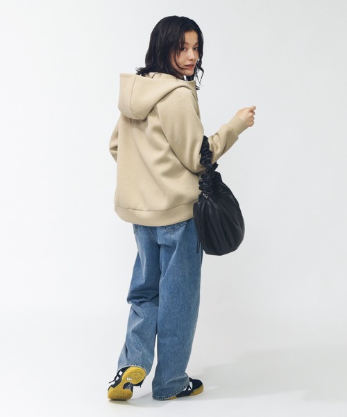 TIGORA（ティゴラ）の「ティゴラ TIGORA テックスウェットジップパーカー（スウェット・レディース・ベージュ/オフホワイト/ブラック・S/M/L/XL）」の19枚目の写真