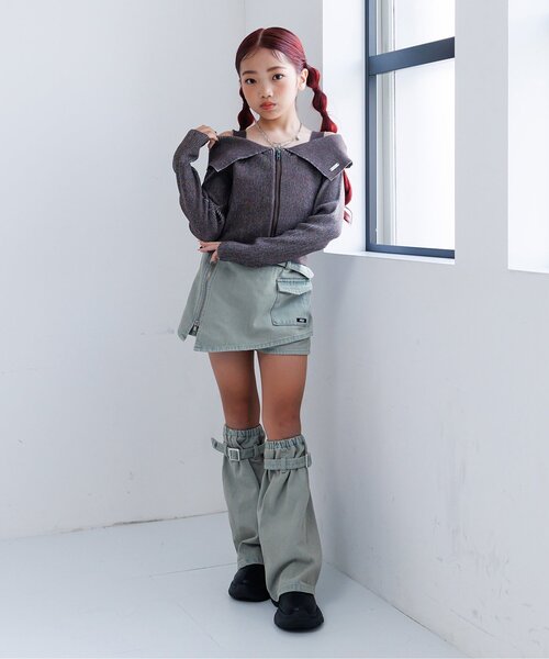 algy（アルジー）の「アシメラップキュロット（その他パンツ・キッズ・カーキ/ネイビー/ブラウン・XX-SMALL/X-SMALL/MEDIUM/SMALL）」の14枚目の写真