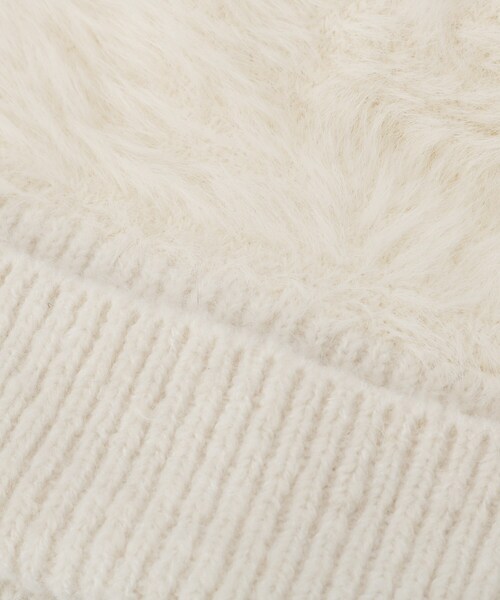 SHOO・LA・RUE(シューラルー)の「リボンチャーム付き切り替えワッチ(ニットキャップ/ビーニー・レディース・アイボリー/ブラック・00)」の7枚目の写真