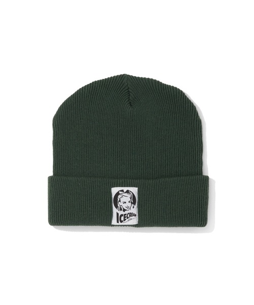 ICECREAM(アイスクリーム)の「KNIT CAP(ニットキャップ/ビーニー・メンズ・グリーン/ブラック・ONE SIZE)」の4枚目の写真