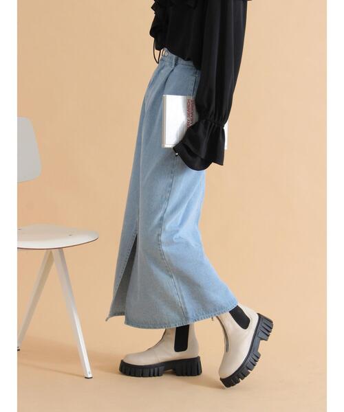 ehka sopo（エヘカソポ）の「フロントジップサイドゴアブーツ（ブーツ・レディース・ブラック/キナリ/ブラウン・M/L）」の20枚目の写真