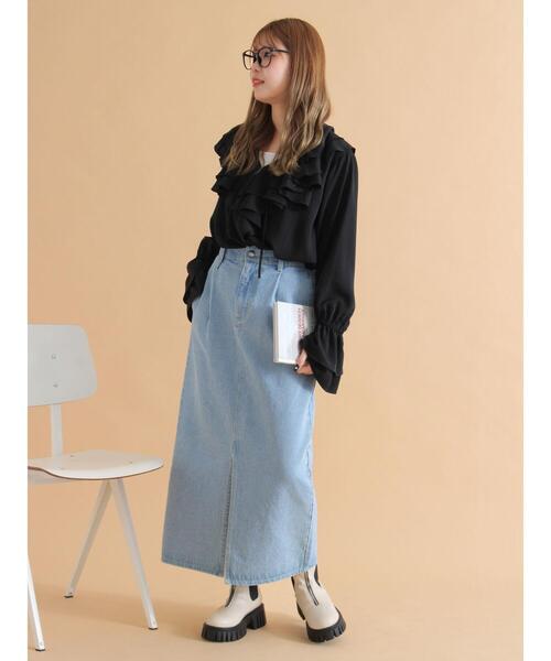 ehka sopo（エヘカソポ）の「フロントジップサイドゴアブーツ（ブーツ・レディース・ブラック/キナリ/ブラウン・M/L）」の21枚目の写真