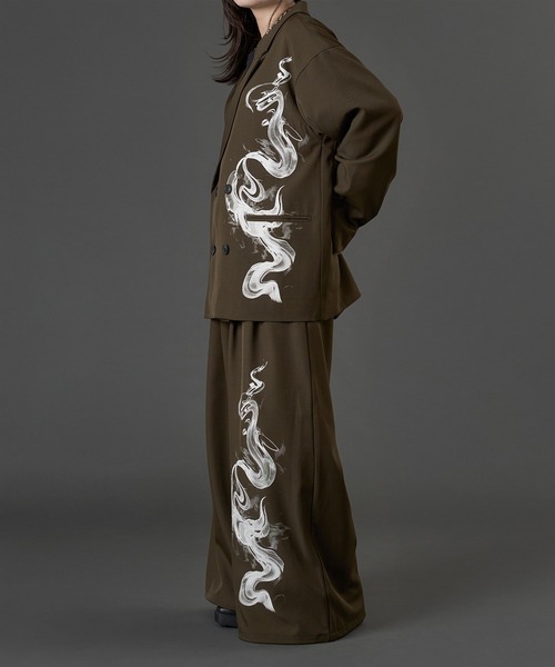 スモークプリントテーラードジャケット/SETUP対応（テーラード