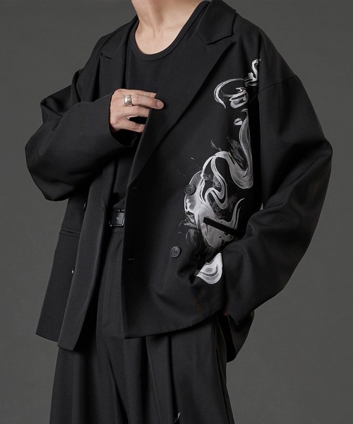 セール】スモークプリントテーラードジャケット/SETUP対応（テーラード