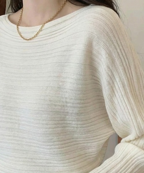 cammie(キャミー)の「ランダムリブドルマントップス(ニット/セーター・レディース・アイボリー/カーキ/グレー・M/L)」の19枚目の写真
