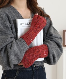 メンズの手袋（レッド/赤色系・ウール・ニット）ファッション通販