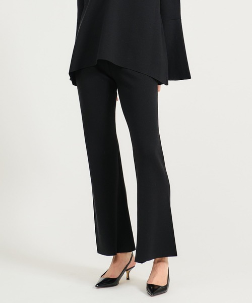 ESTNATION(エストネーション)の「【CLASSY. 12月号掲載】ESTNATION / フレアニットパンツ(その他パンツ・レディース・ブラウン/ブラック・36/38)」の2枚目の写真