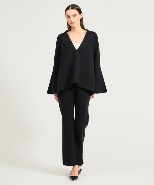 ESTNATION(エストネーション)の「【CLASSY. 12月号掲載】ESTNATION / フレアニットパンツ(その他パンツ・レディース・ブラウン/ブラック・36/38)」の6枚目の写真