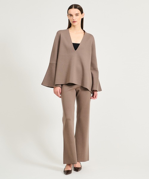 ESTNATION(エストネーション)の「【CLASSY. 12月号掲載】ESTNATION / フレアニットパンツ(その他パンツ・レディース・ブラウン/ブラック・36/38)」の14枚目の写真