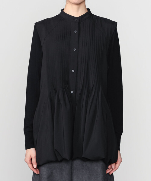 Bshop（ビショップ）の「eunoia | ピンタック ベスト WOMEN（ベスト・レディース・ブラック・ONE）」の8枚目の写真