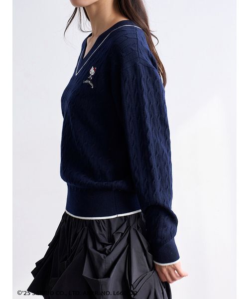 SNIDEL(スナイデル)の「【HELLO KITTY】ケーブルプルオーバー(ニット/セーター・レディース・ホワイト/ベージュ/ネイビー/ピンク・F)」の15枚目の写真