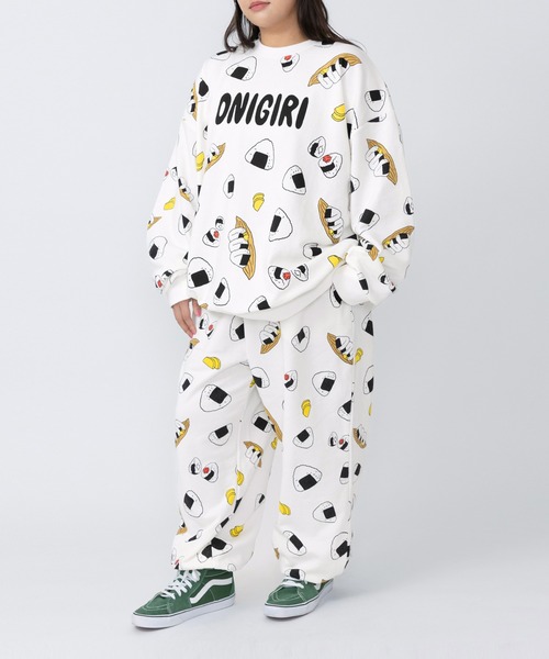 PUNYUS(プニュズ)の「【新サイズ】フード総柄スウェットパンツ(ONIGIRI)(スウェットパンツ・レディース・ブラック・1/2/3/4/5)」の15枚目の写真