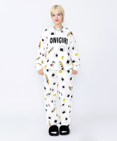 PUNYUS(プニュズ)の「【新サイズ】フード総柄スウェットパンツ(ONIGIRI)(スウェットパンツ・レディース・ブラック・1/2/3/4/5)」の12枚目の写真