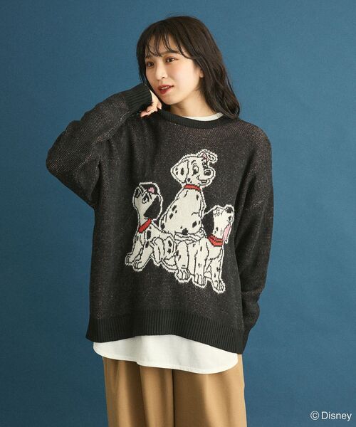 Disney（ディズニー）の「101匹わんちゃん/ジャガードニット（ニット/セーター・レディース・ブラック/レッド・FREE）」の22枚目の写真