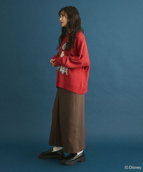 Disney（ディズニー）の「101匹わんちゃん/ジャガードニット（ニット/セーター・レディース・ブラック/レッド・FREE）」の5枚目の写真