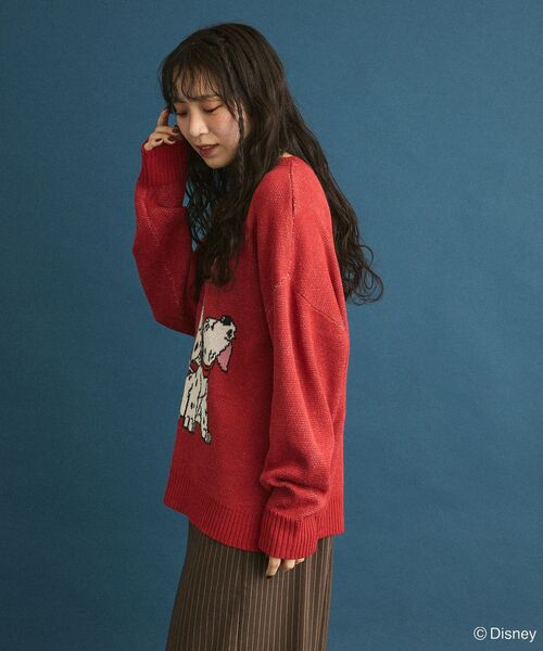 Disney（ディズニー）の「101匹わんちゃん/ジャガードニット（ニット/セーター・レディース・ブラック/レッド・FREE）」の8枚目の写真