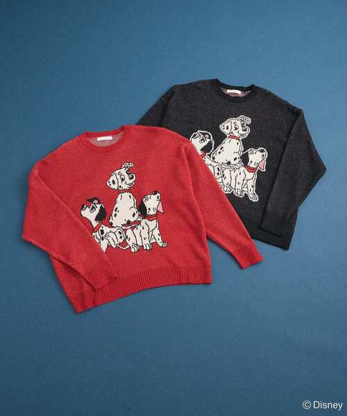 Disney（ディズニー）の「101匹わんちゃん/ジャガードニット（ニット/セーター・レディース・ブラック/レッド・FREE）」の9枚目の写真