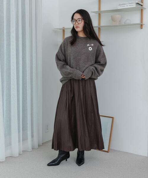 URBAN RESEARCH(アーバンリサーチ)の「FOX/CASHMEREルーズニット(ニット/セーター・レディース・ライトピンク/ブラウン系その他/ブラック・FREE)」の16枚目の写真