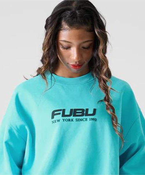 FUBU( フブ)の「FUBU-OG Logo Crew Sweat(スウェット・メンズ・ホワイト/ブラック/ターコイズブルー・L/M)」の1枚目の写真