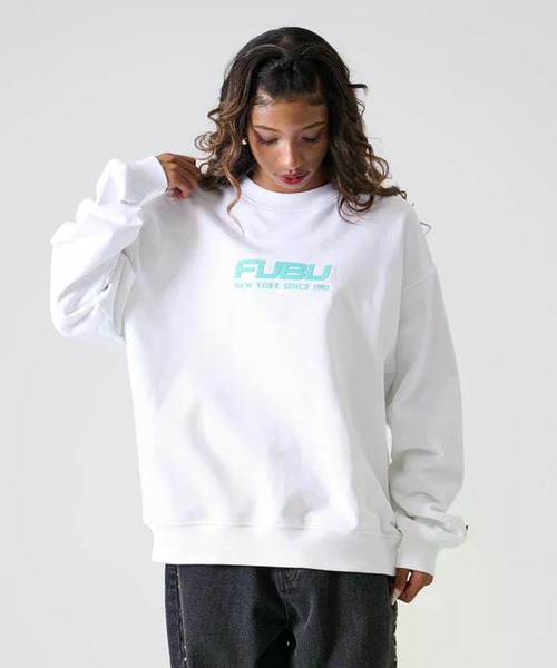 FUBU( フブ)の「FUBU-OG Logo Crew Sweat(スウェット・メンズ・ホワイト/ブラック/ターコイズブルー・L/M)」の4枚目の写真