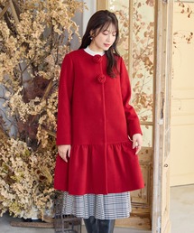 Rose Tiara（ローズティアラ）の「【コサージュ付】フレア切替コート（ノーカラーコート）」