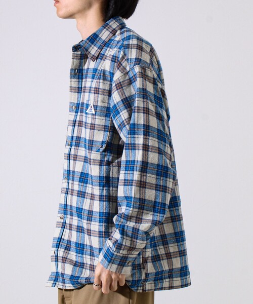 GEVACO(ゲバコ)の「【GEVACO/ゲバコ】裾ストレートカット ネルシャツ(シャツ/ブラウス・メンズ・ベージュ系その他/ブルー系その他・M/L)」の5枚目の写真