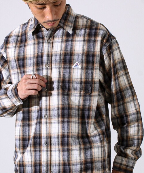 GEVACO(ゲバコ)の「【GEVACO/ゲバコ】裾ストレートカット ネルシャツ(シャツ/ブラウス・メンズ・ベージュ系その他/ブルー系その他・M/L)」の15枚目の写真