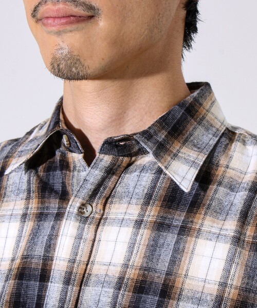 GEVACO(ゲバコ)の「【GEVACO/ゲバコ】裾ストレートカット ネルシャツ(シャツ/ブラウス・メンズ・ベージュ系その他/ブルー系その他・M/L)」の20枚目の写真