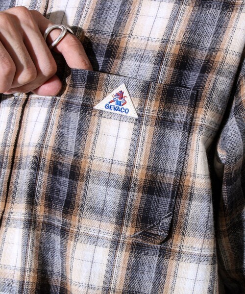 GEVACO(ゲバコ)の「【GEVACO/ゲバコ】裾ストレートカット ネルシャツ(シャツ/ブラウス・メンズ・ベージュ系その他/ブルー系その他・M/L)」の21枚目の写真