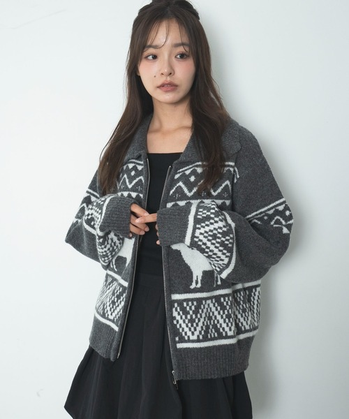 セール】WEGO/雪柄ダブルジップニット（ニット/セーター）｜WEGO