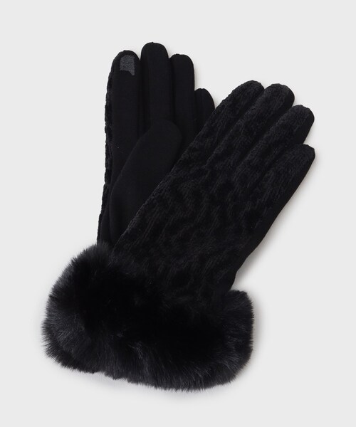 THE SHOP TK （ザ ショップ ティーケー ）の「ファーグローブ（手袋・レディース・ベージュ/ブラック/チャコールグレー・00）」の2枚目の写真