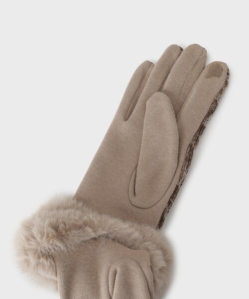 THE SHOP TK （ザ ショップ ティーケー ）の「ファーグローブ（手袋・レディース・ベージュ/ブラック/チャコールグレー・00）」の5枚目の写真