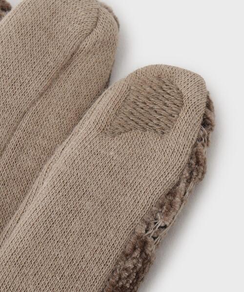 THE SHOP TK （ザ ショップ ティーケー ）の「ファーグローブ（手袋・レディース・ベージュ/ブラック/チャコールグレー・00）」の6枚目の写真