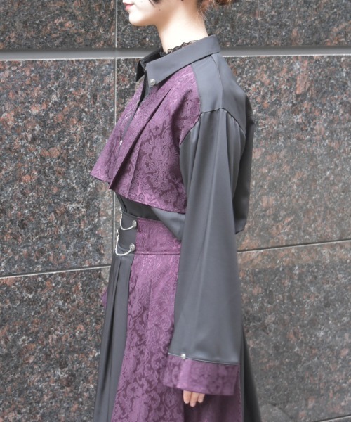 axes femme（アクシーズファム）の「ジャカード切替フレア袖ブラウス（シャツ/ブラウス・レディース・ダークグリーン/パープル/ワイン・FREE）」の22枚目の写真