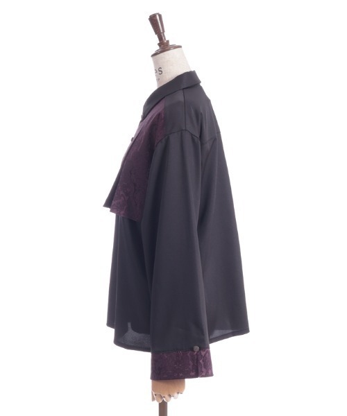 axes femme（アクシーズファム）の「ジャカード切替フレア袖ブラウス（シャツ/ブラウス・レディース・ダークグリーン/パープル/ワイン・FREE）」の18枚目の写真