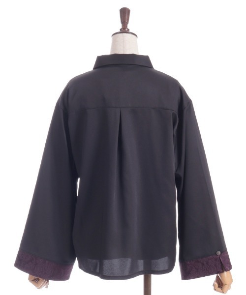 axes femme（アクシーズファム）の「ジャカード切替フレア袖ブラウス（シャツ/ブラウス・レディース・ダークグリーン/パープル/ワイン・FREE）」の10枚目の写真