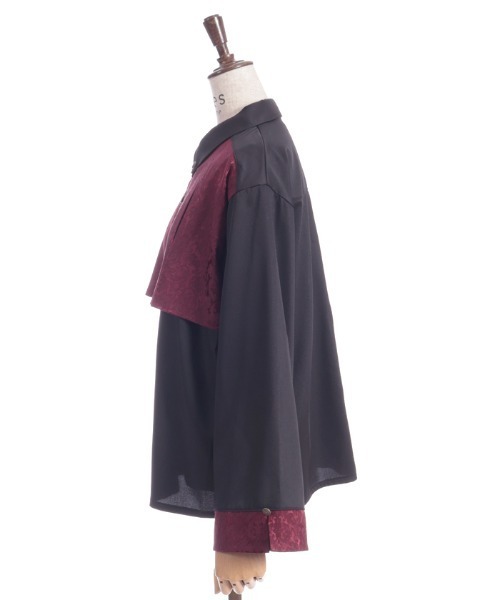 axes femme（アクシーズファム）の「ジャカード切替フレア袖ブラウス（シャツ/ブラウス・レディース・ダークグリーン/パープル/ワイン・FREE）」の7枚目の写真