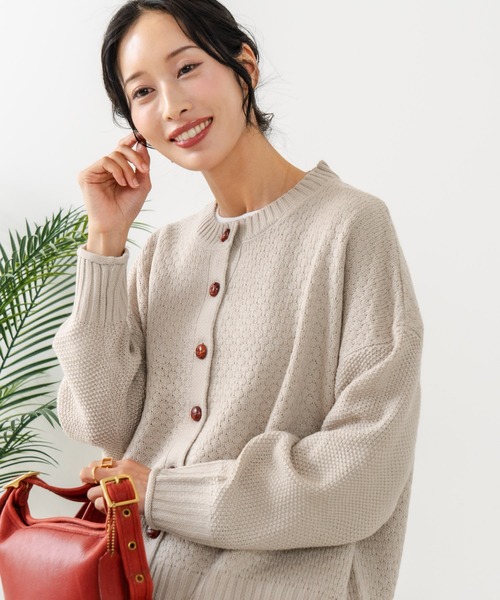 fort point（フォーポイント）の「【C-FORTPOINT/フォートポイント】ポップコーン編みニットカーディガン（カーディガン/ボレロ・レディース・イエロー系その他/チャコールグレー/オレンジ/ベージュ・ONE SIZE）」の2枚目の写真