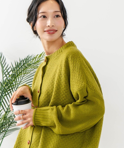 fort point（フォーポイント）の「【C-FORTPOINT/フォートポイント】ポップコーン編みニットカーディガン（カーディガン/ボレロ・レディース・イエロー系その他/チャコールグレー/オレンジ/ベージュ・ONE SIZE）」の3枚目の写真