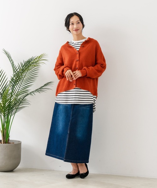 fort point（フォーポイント）の「【C-FORTPOINT/フォートポイント】ポップコーン編みニットカーディガン（カーディガン/ボレロ・レディース・イエロー系その他/チャコールグレー/オレンジ/ベージュ・ONE SIZE）」の9枚目の写真