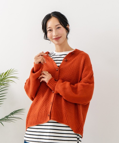 fort point（フォーポイント）の「【C-FORTPOINT/フォートポイント】ポップコーン編みニットカーディガン（カーディガン/ボレロ・レディース・イエロー系その他/チャコールグレー/オレンジ/ベージュ・ONE SIZE）」の14枚目の写真