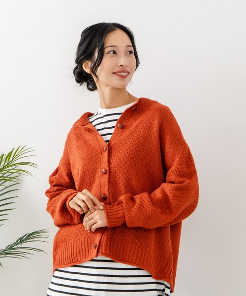 fort point（フォーポイント）の「【C-FORTPOINT/フォートポイント】ポップコーン編みニットカーディガン（カーディガン/ボレロ・レディース・イエロー系その他/チャコールグレー/オレンジ/ベージュ・ONE SIZE）」の15枚目の写真