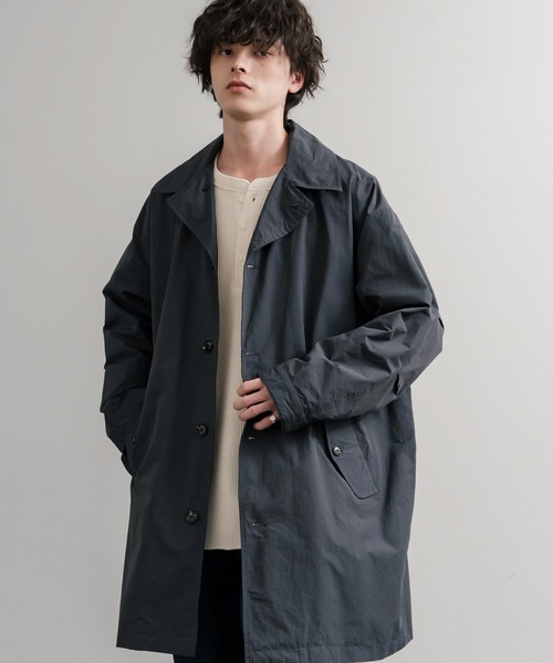 Audience（オーディエンス）の「Audience オーディエンス 綿ナイロン高密度ポプリン M-51ロング丈モッズステンカラーコート AUD7356（ステンカラーコート・メンズ・スミクロ/ブラック/カーキ/オリーブ・L/M）」の3枚目の写真