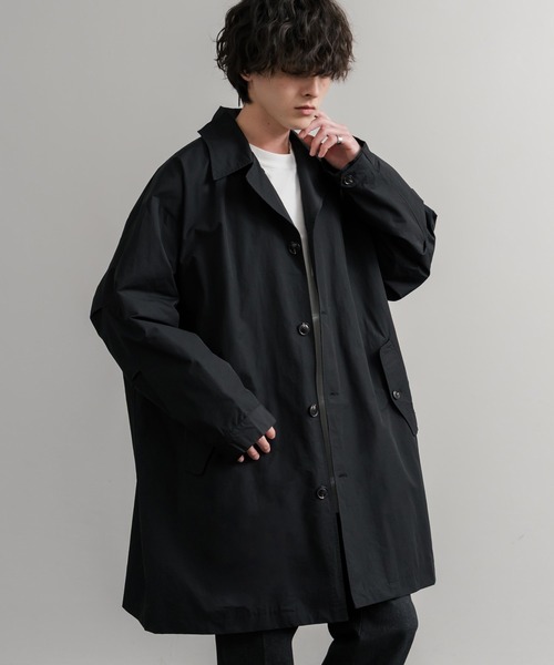 Audience（オーディエンス）の「Audience オーディエンス 綿ナイロン高密度ポプリン M-51ロング丈モッズステンカラーコート AUD7356（ステンカラーコート・メンズ・スミクロ/ブラック/カーキ/オリーブ・L/M）」の2枚目の写真