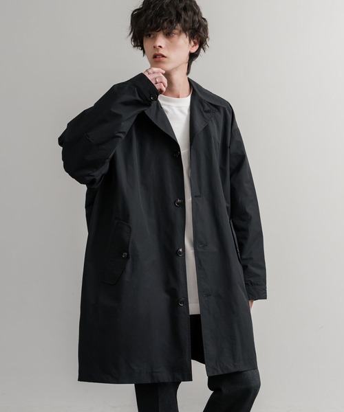 Audience（オーディエンス）の「Audience オーディエンス 綿ナイロン高密度ポプリン M-51ロング丈モッズステンカラーコート AUD7356（ステンカラーコート・メンズ・スミクロ/ブラック/カーキ/オリーブ・L/M）」の6枚目の写真