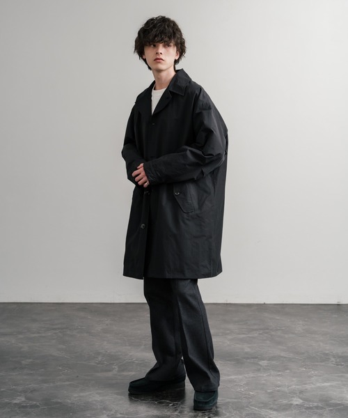 Audience（オーディエンス）の「Audience オーディエンス 綿ナイロン高密度ポプリン M-51ロング丈モッズステンカラーコート AUD7356（ステンカラーコート・メンズ・スミクロ/ブラック/カーキ/オリーブ・L/M）」の8枚目の写真