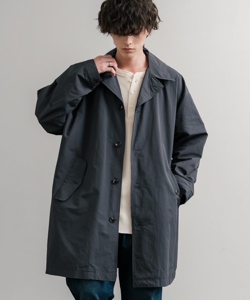 Audience（オーディエンス）の「Audience オーディエンス 綿ナイロン高密度ポプリン M-51ロング丈モッズステンカラーコート AUD7356（ステンカラーコート・メンズ・スミクロ/ブラック/カーキ/オリーブ・L/M）」の11枚目の写真