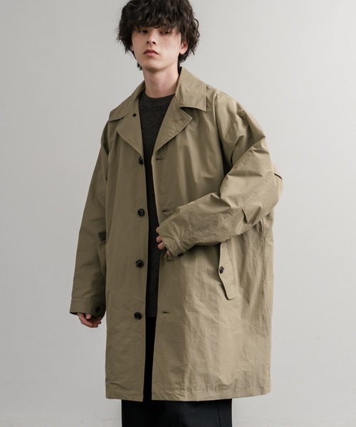 Audience（オーディエンス）の「Audience オーディエンス 綿ナイロン高密度ポプリン M-51ロング丈モッズステンカラーコート AUD7356（ステンカラーコート・メンズ・スミクロ/ブラック/カーキ/オリーブ・L/M）」の18枚目の写真